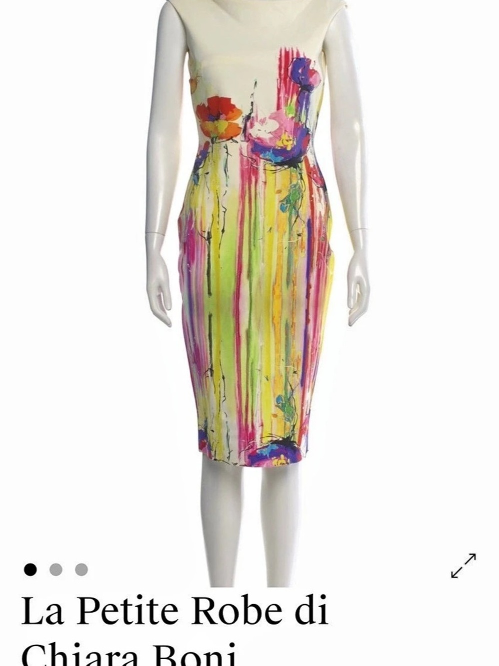 La Petite Robe di Chiara Boni Printed Midi Length Dress White & Multicolor Size